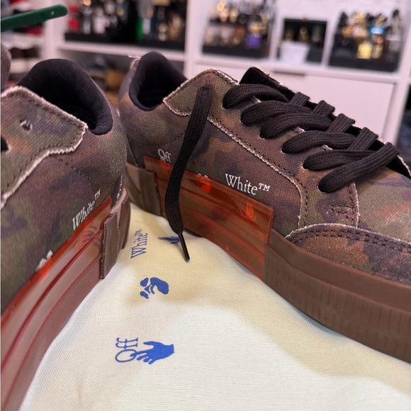 Off-White Vulcanized Military Black Camo Canvas Sneakers main image 9
